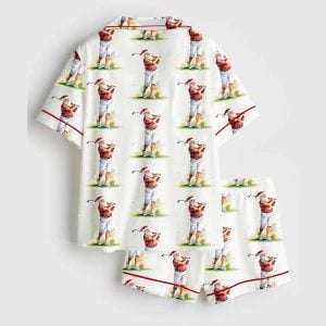 Santa Golfing Christmas Santa Love Golf Sports Pajama Set1