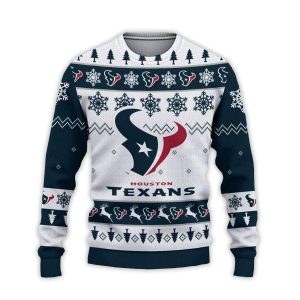 2025 Texans Football Reindeer Christmas Ugly Sweater1