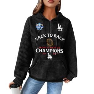 Dodgers Back To Back World Series 2025 Champions Waffle Hoodie1