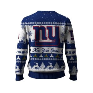 2025 Giants Reindeer Christmas Tree Pattern Ugly Sweater1