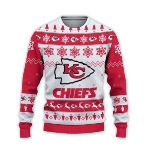 2025 Chiefs Football Reindeer Christmas Ugly Sweater1