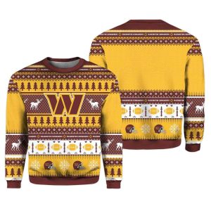 Personalized Commanders Football 2025 Ugly Christmas Sweater 1