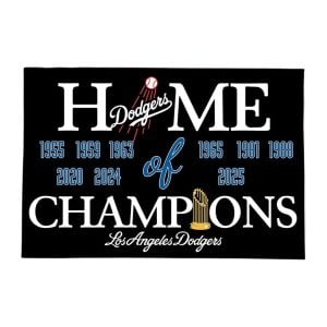Dodgers 9X World Series Home of Champions Doormat