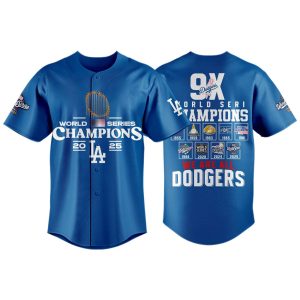2025 Dodgers 9X World Series Champions Baseball Jersey
