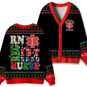 Christmas Vibe Registered Nurse Ugly Cardigan Sweaters