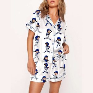 Dodgers Cartoon Baseball Player World Series Champions Pajama Set