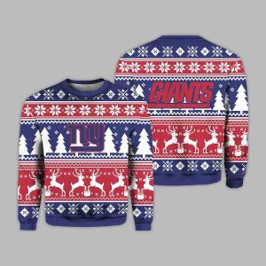 2025 Christmas Giants Reindeer Football Ugly Sweater 2