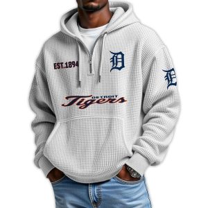 Tigers Est 1894 Quarter Zip Waffle Hoodie4