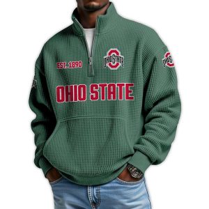 Ohio State Football Est 1890 Waffle Stand Collar Half Zip Sweatshirt 2 Ohio State Football Est 1890 Waffle Stand Collar Half Zip Sweatshirt2