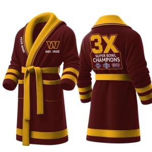 Personalized Commanders Est 1932 3X SB Champions Fleece Bathrobe 2