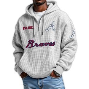 Braves Est 1871 Quarter Zip Waffle Hoodie 4 Braves Est 1871 Quarter Zip Waffle Hoodie4