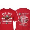 2025 Bulldogs Back 2 Back SEC Champions Two-Sided Shirt