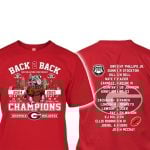 2025 Bulldogs Back 2 Back SEC Champions Two-Sided Shirt