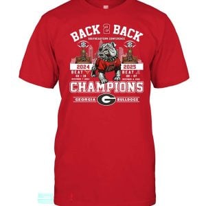 2025 Bulldogs Back 2 Back SEC Champions Two Sided Shirt1