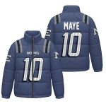 2025 Drake Maye 10 Patriots Rivalries Puffer Jacket