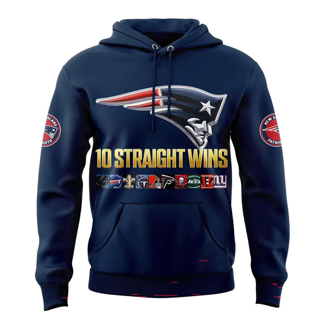 2025 Patriots 10 Straight Wins Hoodie 2025 Patriots 10 Straight Wins Hoodie