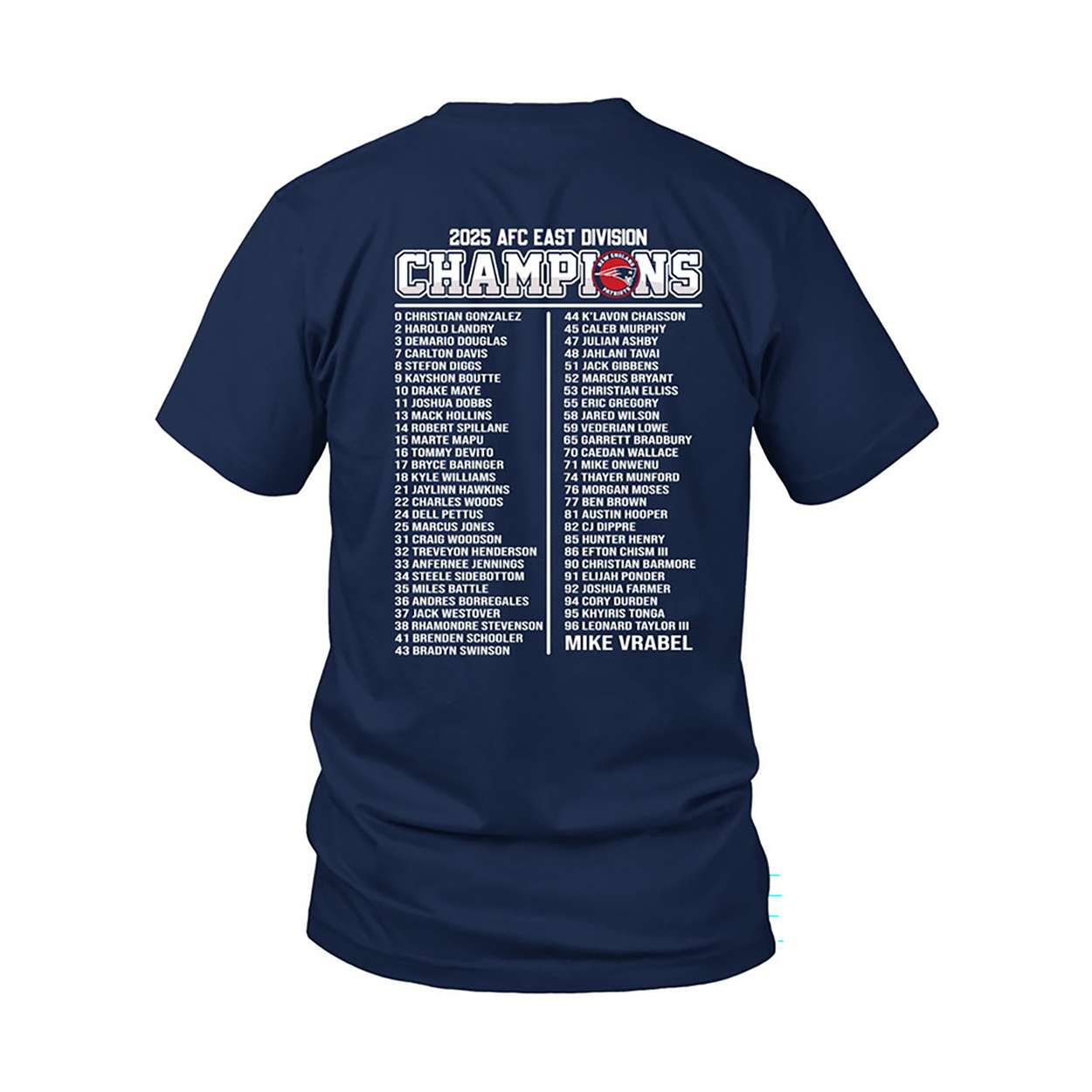 2025 Patriots Afc East Division Champs Two-Sided Shirt 2025 Patriots Afc East Division Champs Two-Sided Shirt