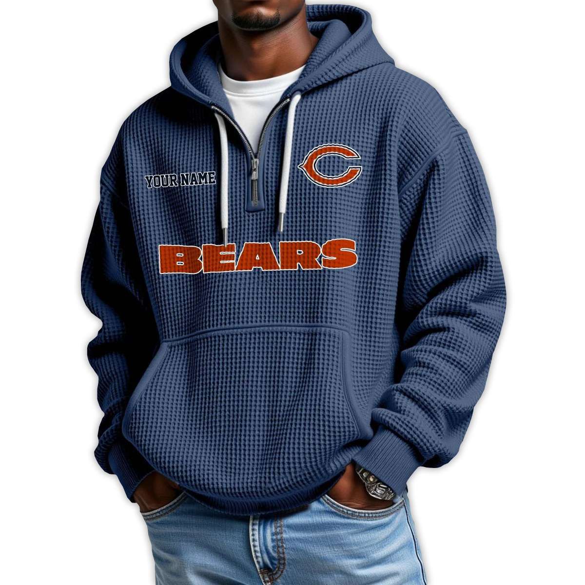 2025 Personalized Bears Quarter Zip Waffle Hoodie 2025 Personalized Bears Quarter Zip Waffle Hoodie