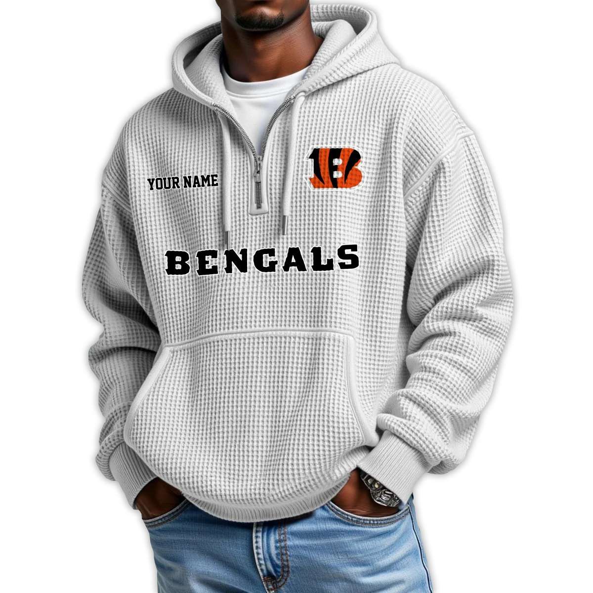 2025 Personalized Bengals Quarter Zip Waffle Hoodie1 2025 Personalized Bengals Quarter Zip Waffle Hoodie