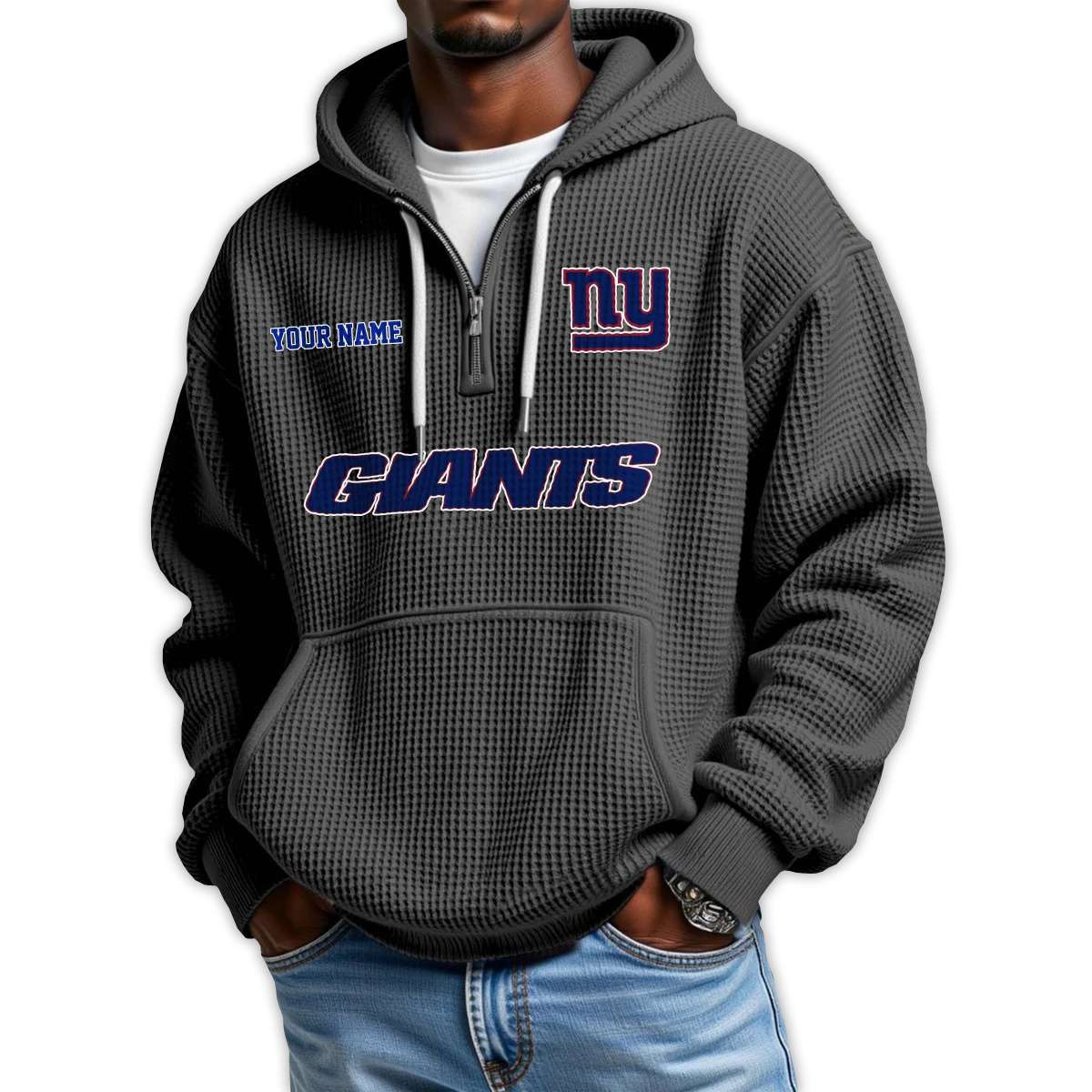 2025 Personalized Giants Quarter Zip Waffle Hoodie 2025 Personalized Giants Quarter Zip Waffle Hoodie