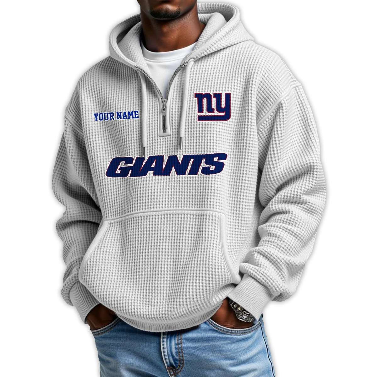2025 Personalized Giants Quarter Zip Waffle Hoodie 2025 Personalized Giants Quarter Zip Waffle Hoodie