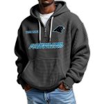 2025 Personalized Panthers Quarter Zip Waffle Hoodie