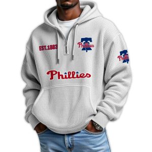 Phillies Est 1883 Quarter Zip Waffle Hoodie 4 Phillies Est 1883 Quarter Zip Waffle Hoodie4