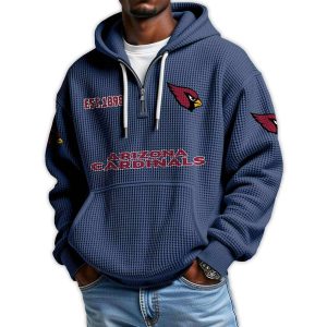 Cardinals Est 1898 Quarter Zip Waffle Hoodie3