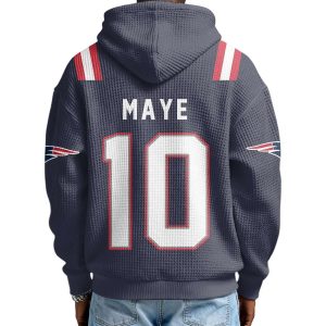 Drake Maye Patriots 6x SBowl Quarter Zip Waffle Hoodie 2 Drake Maye Patriots 6x SBowl Quarter Zip Waffle Hoodie2