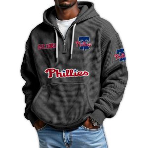 Phillies Est 1883 Quarter Zip Waffle Hoodie 2 Phillies Est 1883 Quarter Zip Waffle Hoodie2