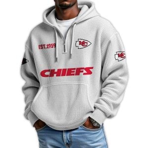 Chiefs Est 1959 Quarter Zip Waffle Hoodie 4 Chiefs Est 1959 Quarter Zip Waffle Hoodie4