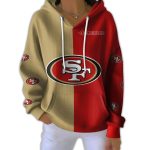 49ers Football Split Ribbed Hooded Sweater