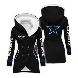 Personalized Cowboys Long Hooded Fleece Jacket2
