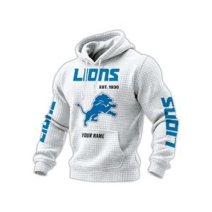 Lions Est 1930 Personalized Waffle Hoodie3