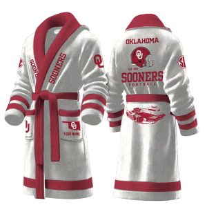 Oklahoma Football Est 1895 Personalized Fleece Bathrobe2