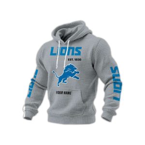 Lions Est 1930 Personalized Waffle Hoodie1