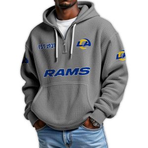 Chargers Est 1937 Quarter Zip Waffle Hoodie3