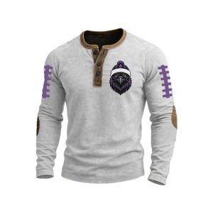 Football Bird Ravens Print Henley Top1