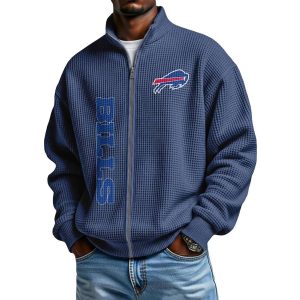 Bills Football Waffle Zip Up Sweatshirt3