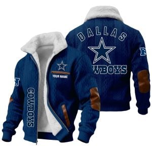 Personalized Cowboys Winter Fleece Western Jacket