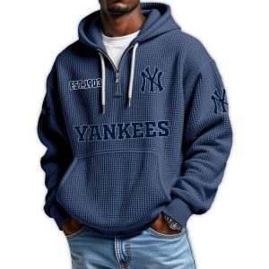 Yankees Est 1903 Quarter Zip Waffle Hoodie