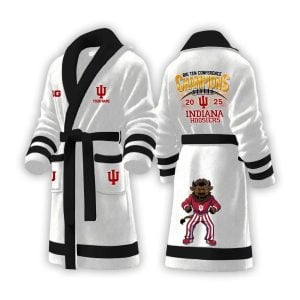 Indiana Football 2025 Big Ten Conference Champions Fleece Bathrobe2