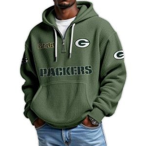 Packers Est 1919 Quarter Zip Waffle Hoodie