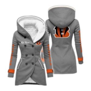 Personalized Bengals Long Hooded Fleece Jacket4