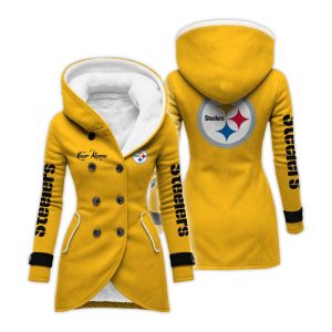Personalized Steelers Long Hooded Fleece Jacket5