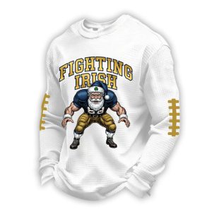 Fighting Irish Gnome Player Football Waffle Long Sleeve T Shirt3