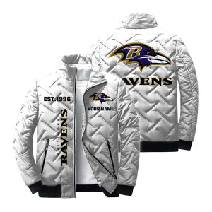 Personalized Ravens Est 1996 Winter Warm Quilted Jacket4