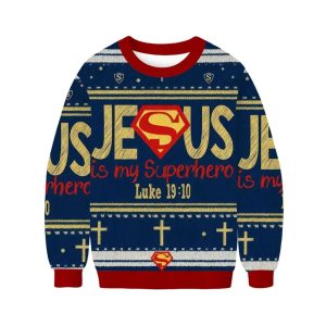 Superman Jesus Is My Superhero Ugly Sweater