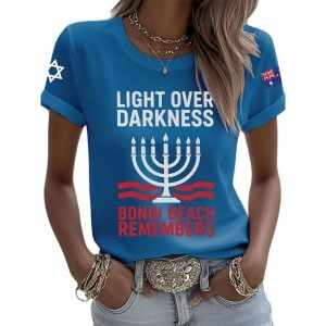 Retro Bondi Strong Light Over Darkness Bondi Beach Remembers Print T-Shirt
