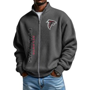 Falcons Football Waffle Zip Up Sweatshirt
